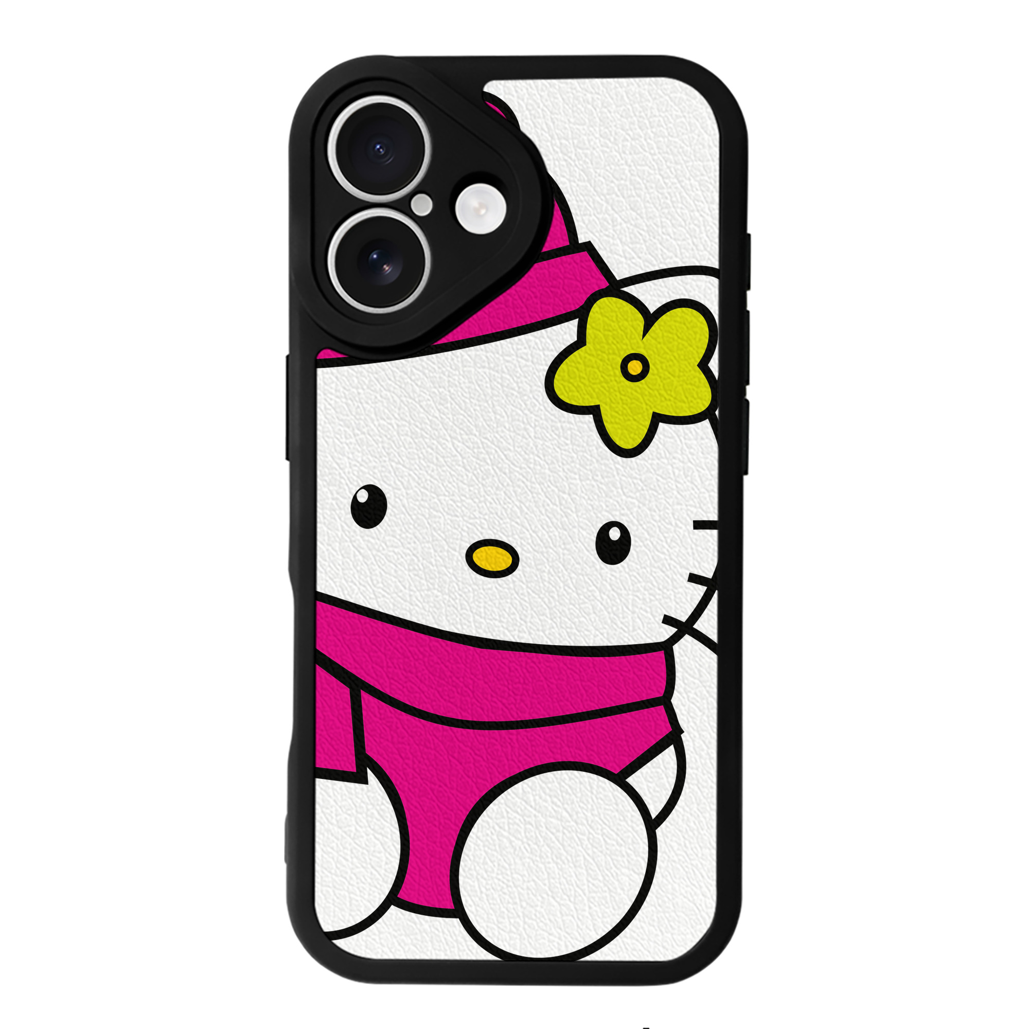 （画像用） Hello Kitty ハローキティ 【iPhone 16シリーズ対応】シリコンスマホケース（レザー調） 材質：シリコン